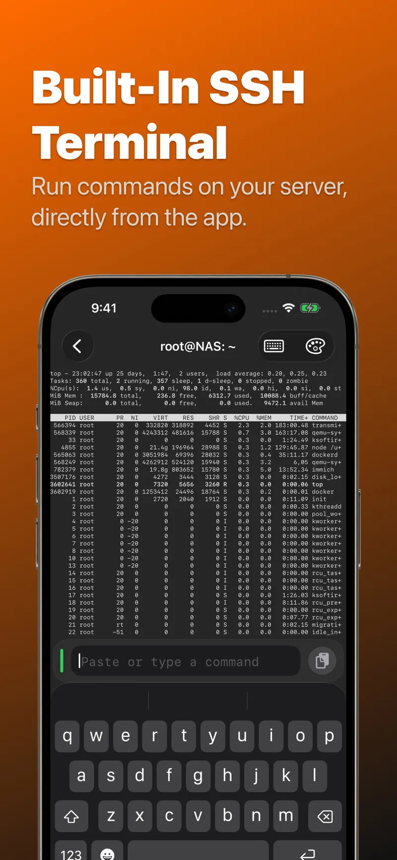 Built-in SSH Terminal for Faster Remote Access and Command Workflows