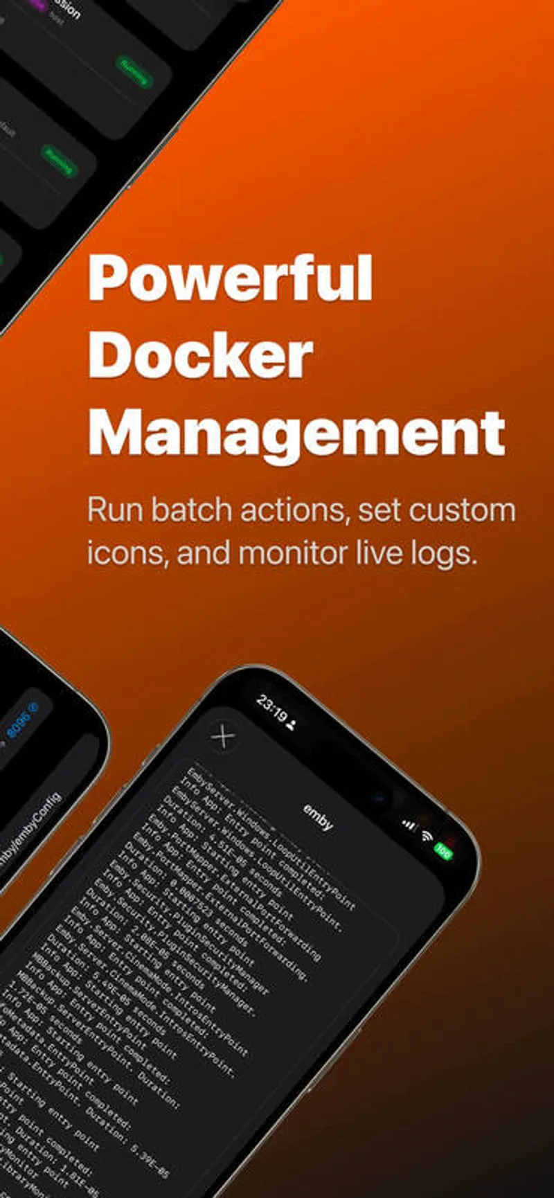 Docker Container Live Logs View