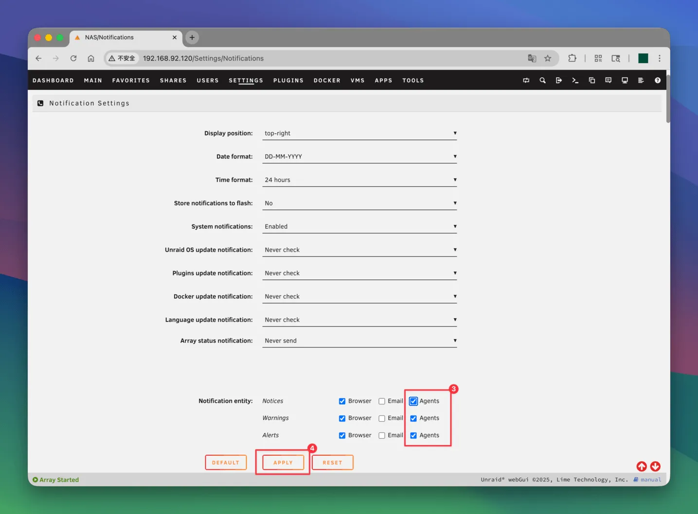 Enabling the UnraidDeck agent